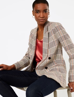 PETITE Checked Blazer, M&S Collection