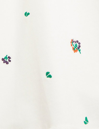 Pure Cotton Floral Embroidered Sweatshirt