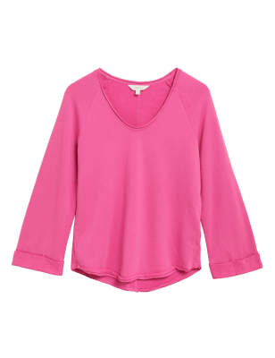 

Womens Per Una Pure Cotton V-Neck Sweatshirt - Sugar Pink, Sugar Pink