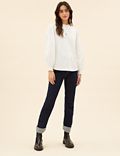 Pure Cotton High Neck Long Sleeve Top