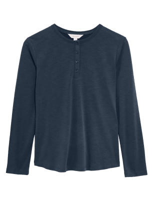 

Womens Per Una Modal Rich Henley Top - Navy, Navy