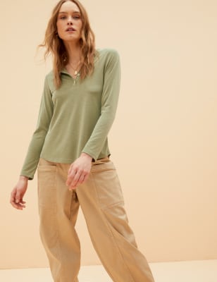 

Per Una Top Henley de modalWomens - Khaki, Khaki