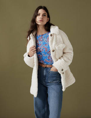 

Per Una Top de modal ajustado estampado con cuello redondoWomens - Blue Mix, Blue Mix
