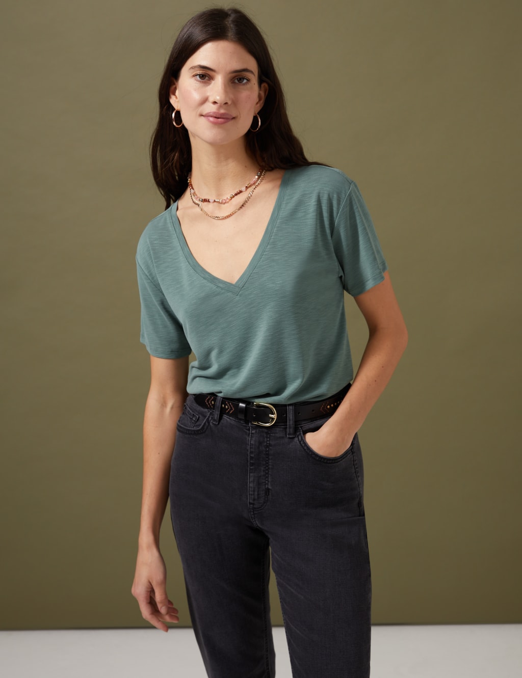 Modal Rich V-Neck T-Shirt image 2