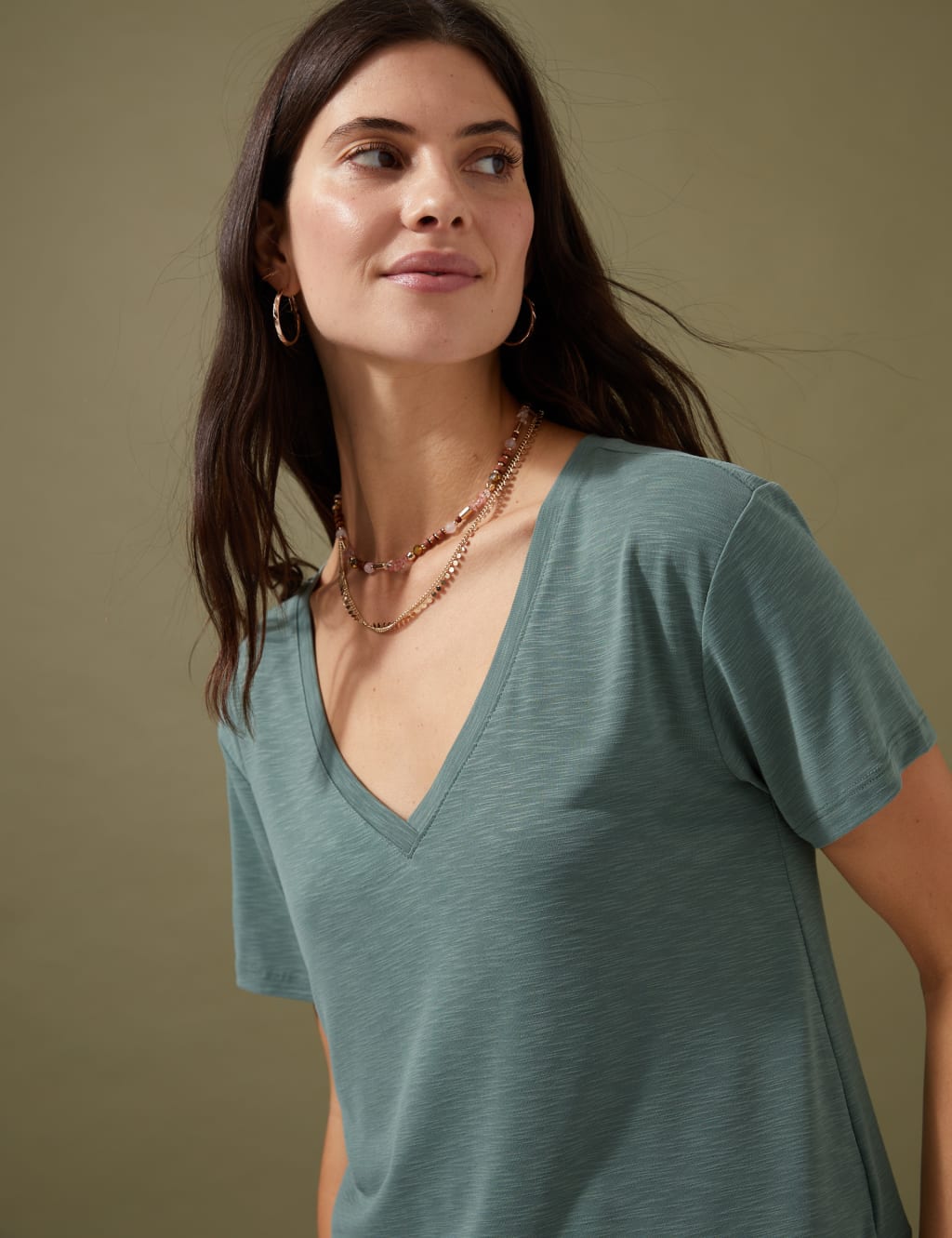 Modal Rich V-Neck T-Shirt image 3