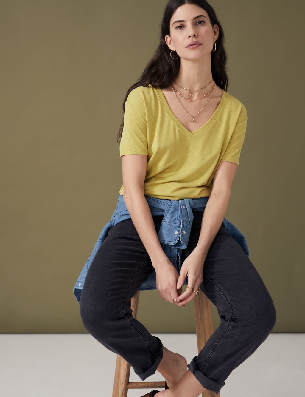 Modal Rich V-Neck T-Shirt image 1