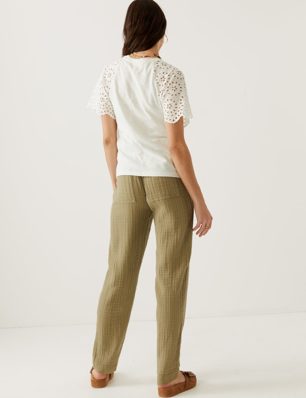 Pure Cotton Broderie Detail T-Shirt image 4