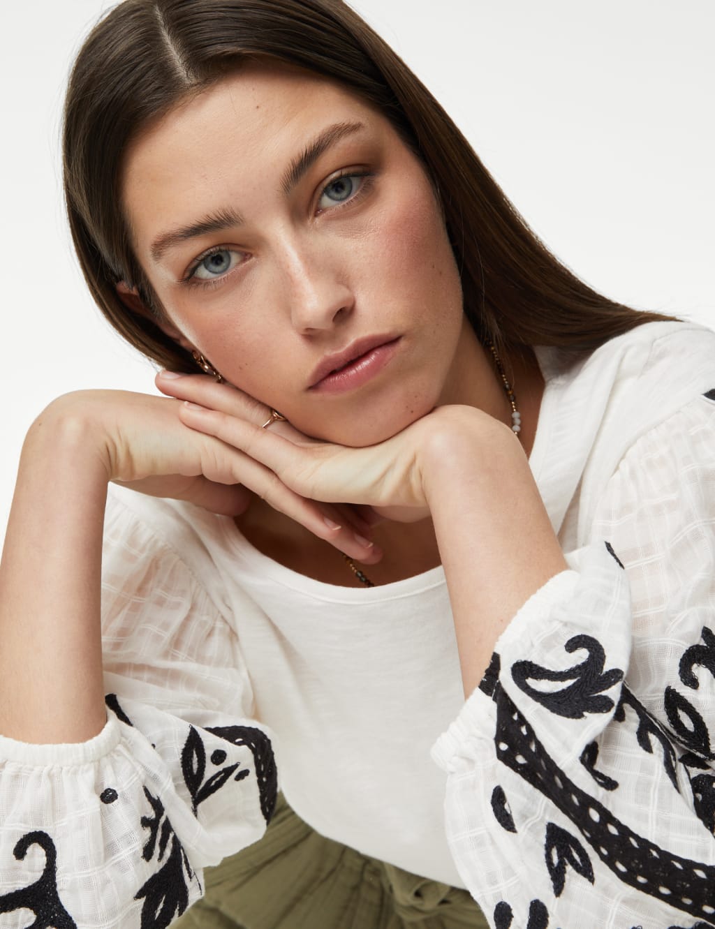 Pure Cotton Embroidered Top image 2