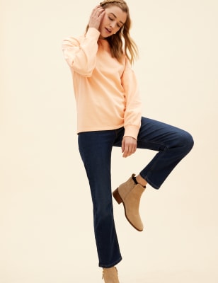 

Womens Per Una Pure Cotton Crew Neck Sweatshirt - Warm Apricot, Warm Apricot