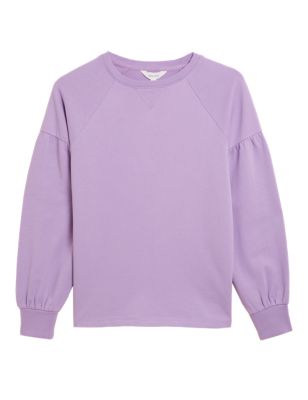 M&S Per Una Womens Pure Cotton Crew Neck Sweatshirt