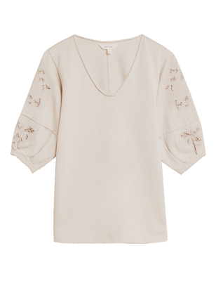 Womens Per Una Pure Cotton Embroidered Sweatshirt - Calico