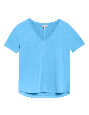 

Womens Per Una Modal Rich V-Neck Short Sleeve T-Shirt - Turquoise, Turquoise