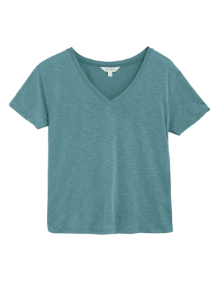 

Womens Per Una Modal Rich V-Neck Short Sleeve T-Shirt - Peacock, Peacock