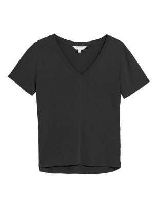 

Womens Per Una Modal Rich V-Neck Short Sleeve T-Shirt - Black, Black