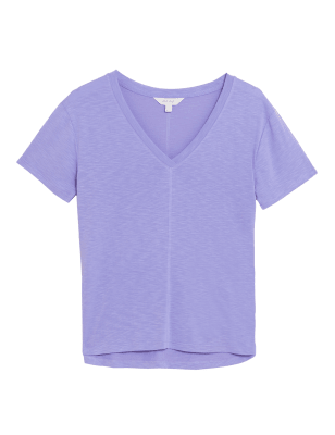 

Womens Per Una Modal Rich V-Neck Short Sleeve T-Shirt - Medium Violet, Medium Violet