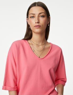 

Womens Per Una Pure Cotton Scoop Neck Sweatshirt - Medium Pink, Medium Pink