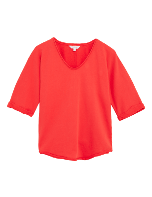 

Womens Per Una Pure Cotton Scoop Neck Sweatshirt - Flame, Flame