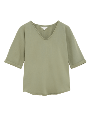 

Womens Per Una Pure Cotton Scoop Neck Sweatshirt - Khaki, Khaki