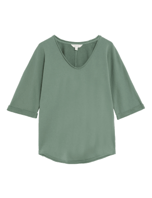 

Womens Per Una Pure Cotton Scoop Neck Sweatshirt - Antique Green, Antique Green