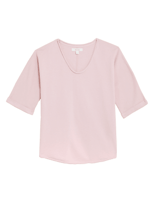 

Womens Per Una Pure Cotton Scoop Neck Sweatshirt - Pink Shell, Pink Shell