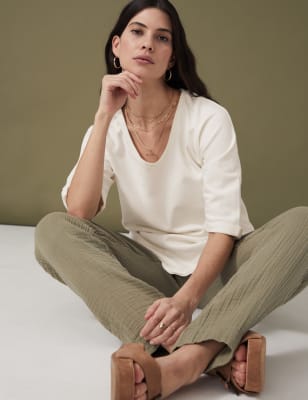 

Per Una Sudadera de escote abierto 100% algodónWomens - Ecru, Ecru
