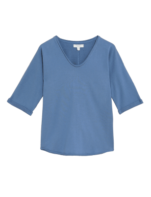 

Womens Per Una Pure Cotton Scoop Neck Sweatshirt - Prussian, Prussian