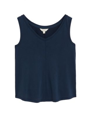 

Womens Per Una Modal Rich Jersey V-Neck Relaxed Vest Top - Navy, Navy