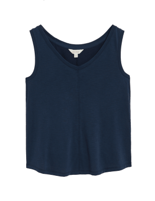 

Womens Per Una Modal Rich Jersey V-Neck Relaxed Vest Top - Navy, Navy