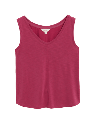 

Womens Per Una Modal Rich Jersey V-Neck Relaxed Vest Top - Fuchsia, Fuchsia