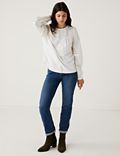 Jersey Round Neck Long Sleeve Top