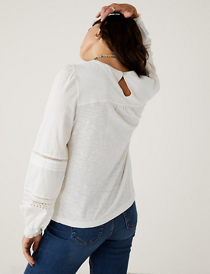 Jersey Round Neck Long Sleeve Top