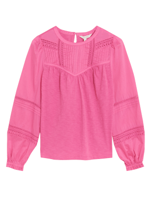 

Womens Per Una Langarmoberteil aus Jersey mit Rundhalsausschnitt - Sugar Pink, Sugar Pink