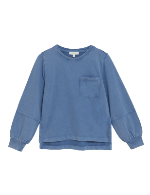 

Womens Per Una Cotton Rich Crew Neck Sweatshirt - Prussian, Prussian