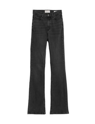 Womens Per Una Tencel™ Rich High Waisted Slim Flare Jeans - Black