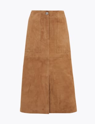 Suede A-Line Midi Skirt | Per Una | M&S