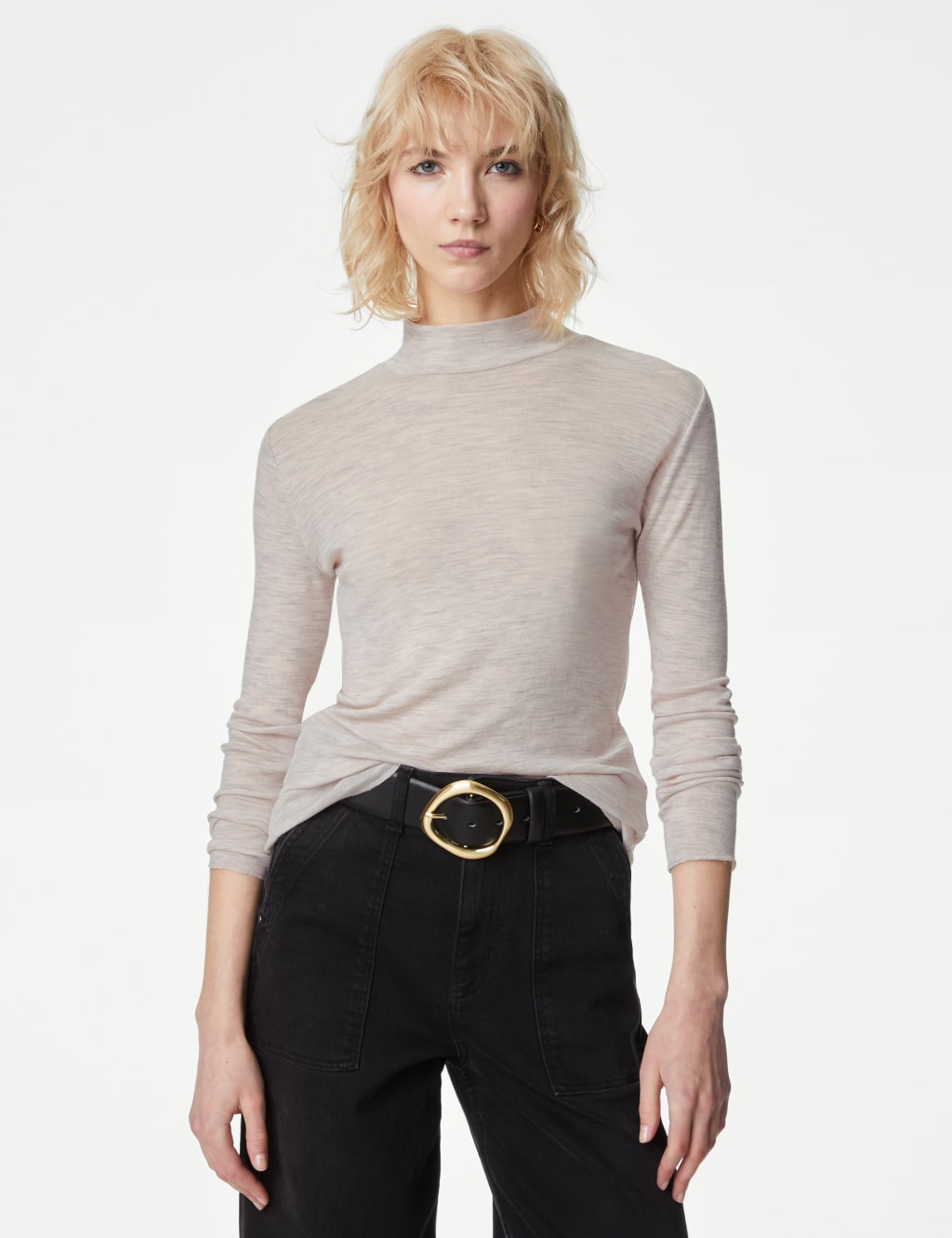 Pure Merino Wool Roll Neck Top image 4