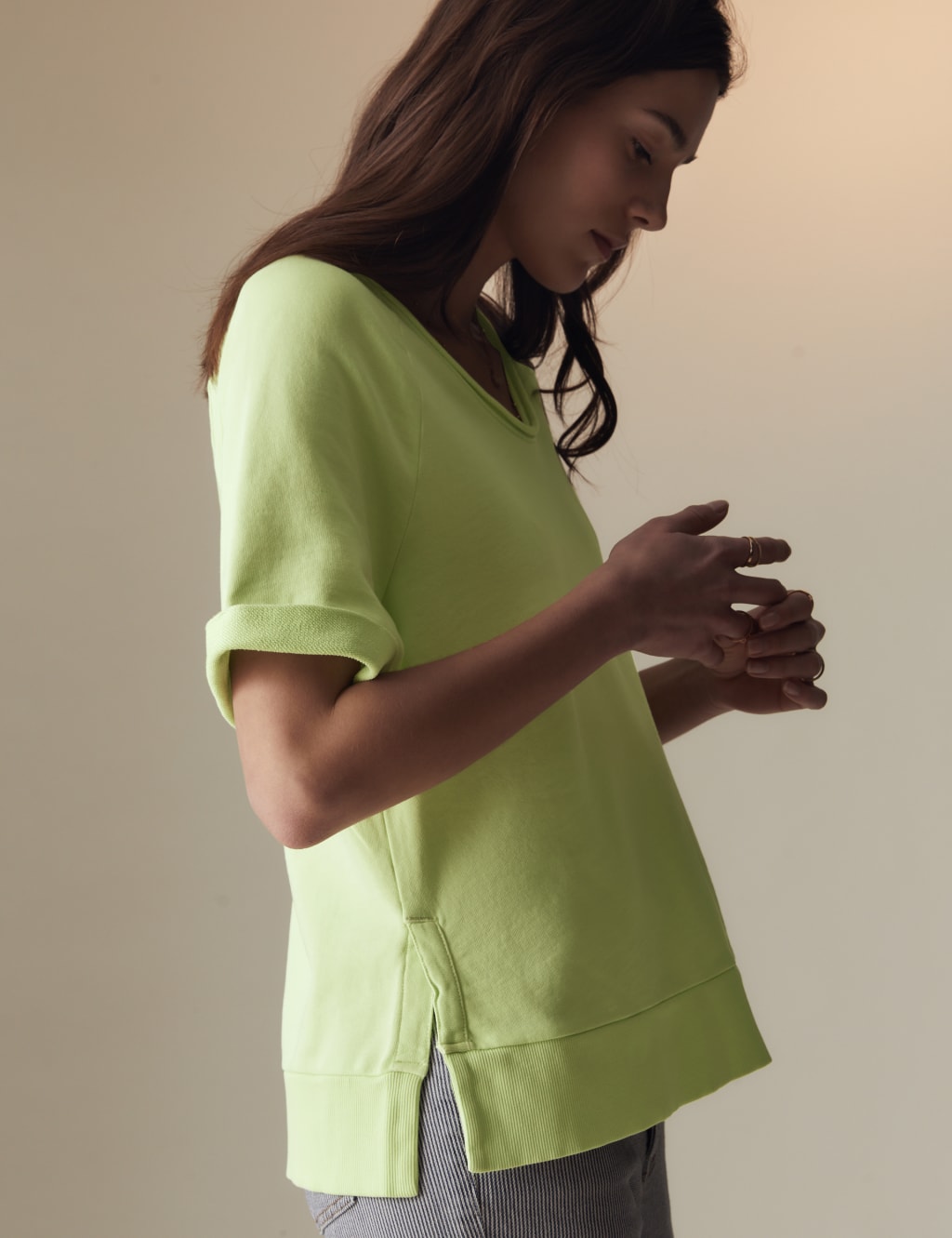 Army green sweatshirt womens top