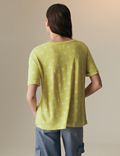 Linen Blend Printed T-Shirt