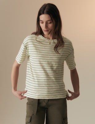 Pure Cotton Striped T-Shirt