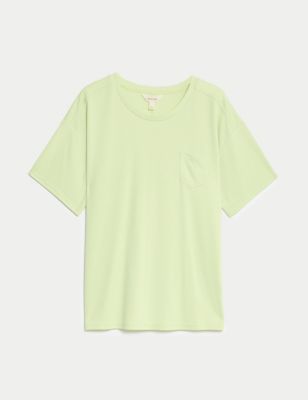 Per Una Womens Lyocelltm Rich Pocket T-Shirt - 8 - Pale Apple, Pale Apple,Light Khaki