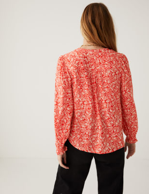 Picking Flowers Notch Neck Blouse main image 0