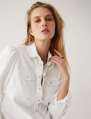 

Womens Per Una Denim Collared Shirt - Ecru, Ecru