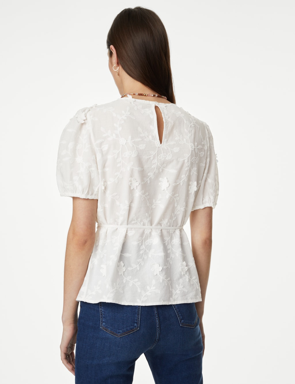Pure Cotton Floral Textured Blouse image 3