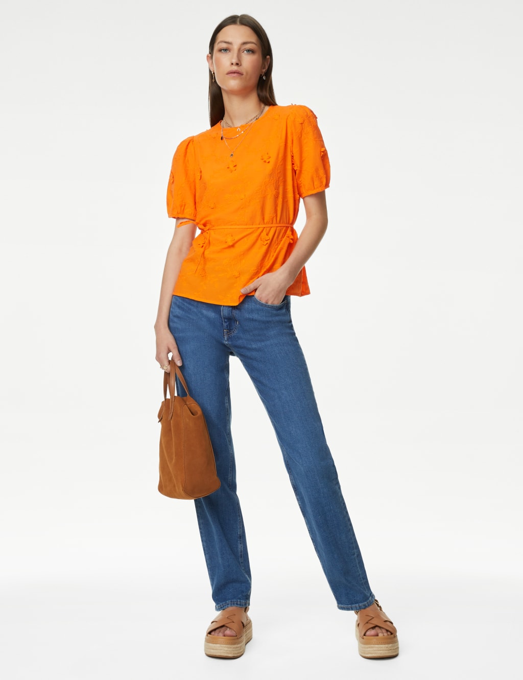 Pure Cotton Floral Textured Blouse image 1