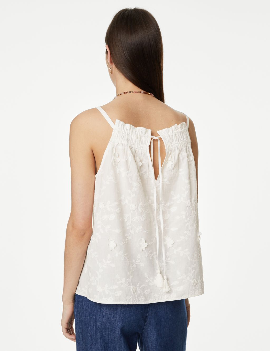 Pure Cotton Floral Textured Cami Top image 4
