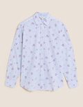 Pure Cotton Striped Ditsy Floral Shirt