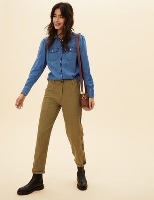 denim long sleeve shirt womens