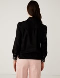 Denim Embroidered Long Sleeve Shirt