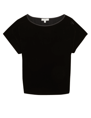 

Womens Per Una Samtoberteil mit Rundhalsausschnitt - Black, Black