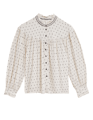 

Per Una Blusa con cuello alto texturizada de toposWomens - Cream Mix, Cream Mix